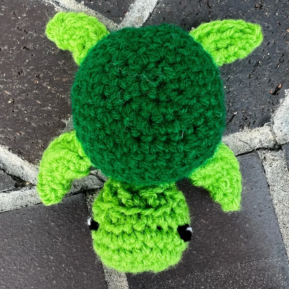 Hand Crocheted Sea Turtle Stuffed Animal Plushie! - Picture 4 of 8